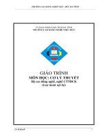 Giáo trình Cơ lý thuyết - CĐ Nghề Việt Đức, Hà Tĩnh