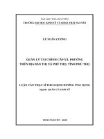 Luận văn thạc sĩ quản lý tài chính cấp xã, phường trên địa bàn thị xã phú thọ, tỉnh phú thọ 