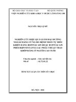 Tóm tắt luận án Tiến sĩ Y học: Nghiên cứu hiệu quả giảm đau đường ngoài màng cứng do bệnh nhân tự điều khiển bằng ropivacain hoặc bupivacain phối hợp fentanyl sau phẫu thuật thay
