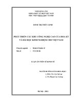 Phát triển các khu công nghệ cao của hoa kỳ và bài học kinh nghiệm cho việt nam