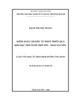 Luận văn thạc sĩ kiểm soát chi đầu tư phát triển qua kho bạc nhà nước phổ yên, thái nguyên 