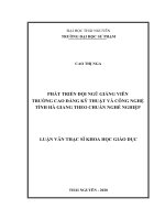 Luận văn thạc sĩ phát triển đội ngũ giảng viên trường cao đẳng kỹ thuật và công nghệ tỉnh hà giang theo chuẩn nghề nghiệp​ 