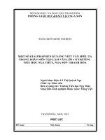 SKKN một số giải pháp rèn kĩ năng viết văn miêu tả trong phân môn tập làm văn 4 ở trường tiểu học nga thủy, nga sơn, thanh hóa  