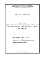 SKKN một số biện pháp nâng cao chất lượng đội ngũ giáo viên trường mầm non lương nội huyện bá thước, tỉnh thanh hóa 