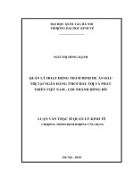 Luận văn thạc sĩ quản lý hoạt động thẩm định dự án đầu tư tại ngân hàng TMCP đầu tư và phát triển việt nam   chi nhánh đông đô​ 