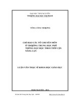 Luận văn thạc sĩ chỉ đạo các tổ chuyên môn ở trường trung học phổ thông dạy học theo tiếp cận năng lực 