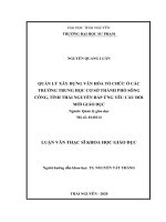 Quản lý xây dựng văn hóa tổ chức ở các trường trung học cơ sở thành phố sông công tỉnh thái nguyên đáp ứng yêu cầu đổi mới giáo dục​ 