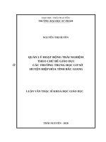 Luận văn thạc sĩ quản lý hoạt động trải nghiệm theo chủ đề giáo dục ở các trường trung học cơ sở huyện hiệp hòa tỉnh bắc giang​ 