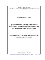 Luận văn thạc sĩ quản lý nguồn vốn tại viễn thông bắc giang, đơn vị thành viên tập đoàn bưu chính viễn thông việt nam​ 