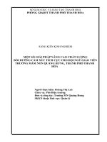 SKKN một số giải pháp nâng cao chất lượng bồi dưỡng cảm xúc tích cực cho đội ngũ giáo viên trường mầm non quảng hưng, thành phố thanh hóa 