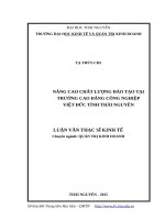 Luận văn thạc sĩ nâng cao chất lượng đào tạo tại trường cao đẳng công nghiệp việt đức, tỉnh thái nguyên 