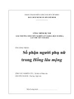 VĂN học   số PHẬN NGƯỜI PHỤ nữ TRONG HỒNG lâu MỘNG 