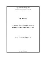 Luận văn thạc sĩ kế toán tài sản cố định tại công ty cổ phần xăng dầu dầu khí hà nội 