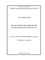 Luận văn thạc sĩ xây dựng nông thôn mới trên địa bàn huyện bát xát, tỉnh lào cai 