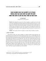 Kinh nghiệm đào tạo nghiệp vụ sư phạm trong đào tạo giáo viên tại một số nước trên thế giới và liên hệ thực tiễn tại Việt Nam