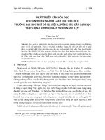 Phát triển văn hóa đọc cho sinh viên ngành Giáo dục tiểu học trường Đại học thủ đô Hà Nội đáp ứng yêu cầu dạy học theo định hướng phát triển năng lực