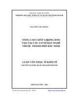 Luận văn thạc sĩ nâng cao chất lượng đào tạo tại các cơ sở dạy nghề thuộc thành phố bắc ninh 