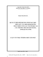 Luận văn thạc sĩ quản lý đổi mới phương pháp dạy học môn ngữ văn theo hướng phát triển năng lực người học ở các trường THCS huyện hải hà, tỉnh quảng ninh​ 