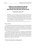 Nghiên cứu tách thuốc bảo vệ thực vật khó phân hủy (POP) tồn dư trong đất bằng phương pháp chiết nước với phụ gia QH5