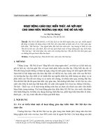 Hoạt động giáo dục đến kiến thức Hà Nội học cho sinh viên trường Đại học thủ đô Hà Nội