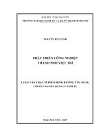 Luận văn thạc sĩ phát triển công nghiệp thành phố việt trì 