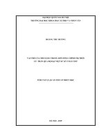 Tóm tắt Luận án Tiến sĩ Triết học: Vai trò của Nho giáo trong đời sống chính trị thời Lý- Trần qua bộ Đại Việt sử ký toàn thư