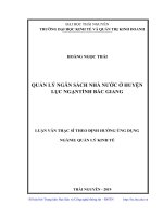 Luận văn thạc sĩ quản lý ngân sách nhà nước ở huyện lục ngạn tỉnh bắc giang 