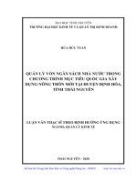 Luận văn thạc sĩ quản lý vốn ngân sách nhà nước trong chương trình mục tiêu quốc gia xây dựng nông thôn mới 