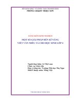 SKKN một số biện pháp rèn kỹ năng viết văn miêu tả cho học sinh lớp 4 
