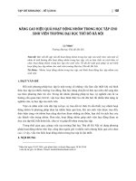 Nâng cao hiệu quả hoạt động nhóm trong học tập cho sinh viên trường đại học thủ đô Hà Nội