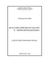 Luận văn thạc sĩ quản lý phát triển đội ngũ giáo viên ở trường quân sự quân khu 1 