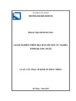Giảm nghèo trên địa bàn huyện tư nghĩa tỉnh quảng ngãi 