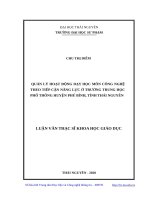 Luận văn thạc sĩ quản lý hoạt động dạy học môn công nghệ theo tiếp cận năng lực ở trường trung học phổ thông huyện phú bình, tỉnh thái nguyên​ 