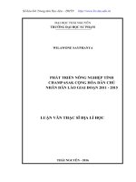 Luận văn thạc sĩ phát triển nông nghiệp tỉnh champasak cộng hòa dân chủ nhân dân lào giai đoạn 2011 2015 