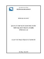 Quản lý chi ngân sách nhà nước trên địa bàn thị xã an khê, tỉnh gia lai 