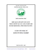 Luận văn thạc sĩ hiệu quả liên kết sản xuất theo chuỗi tại các làng nghề chè huyện định hóa, tỉnh thái nguyên 