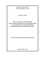 Luận văn thạc sĩ quản lý dạy học môn hóa học theo chương trình giáo dục phổ thông mới ở các trường trung học phổ thông thành phố móng cái, tỉnh quảng ninh​ 
