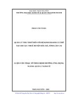 Luận văn thạc sĩ quản lý thu thuế đối với hộ kinh doanh cá thể tại chi cục thuế huyện bắc hà, tỉnh lào cai 