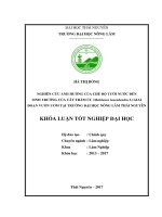 Nghiên cứu ảnh hưởng của chế độ tưới nước đến sinh trưởng của cây tràm úc melaleuca leucadendra l giai đoạn vườn ươm tại trường đại học nông lâm thái nguyên 