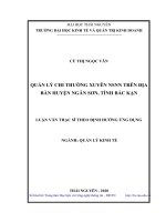 Luận văn thạc sĩ quản lý chi thường xuyên ngân sách nhà nước trên địa bàn huyện ngân sơn, tỉnh bắc kạn 