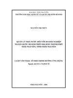 Luận văn thạc sĩ quản lý nhà nước đối với doanh nghiệp ngoài quốc doanh trên địa bàn thành phố thái nguyên, tỉnh thái nguyên​ 