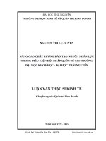 Luận văn thạc sĩ nâng cao chất lượng đào tạo nguồn nhân lực trong điều kiện hội nhập quốc tế tại trường đại học khoa học   đại học thái nguyên​ 