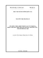 Tổ chức thực hiện pháp luật về thi đua, khen thưởng trên địa bàn huyện thường tín, thành phố hà nội (LUẬN văn THẠC sĩ QUẢN lý CÔNG)