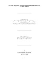 Factors affecting the use mobile banking services in ha noi viet nam 