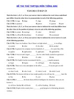 Đề thi thử thpt quốc gia 2021 môn Anh trường THPT Chuyên KHTN lần 1