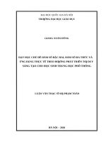 Luận văn thạc sĩ dạy học chủ đề hàm số bậc hai, hàm số đa thức và ứng dụng thực tế theo hướng phát triển tư duy sáng tạo cho học sinh trung học phổ thông​ 