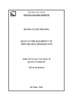 Tóm tắt Luận văn Thạc sĩ Quản lý kinh tế: Quản lý thu bảo hiểm y tế trên địa bàn tỉnh Kon Tum