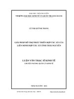 Luận văn thạc sĩ giải pháp hỗ trợ phát triển hợp tác xã của liên minh hợp tác xã tỉnh thái nguyên 