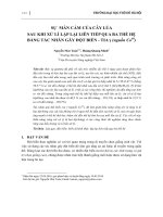Sự mẫn cảm của cây lúa sau khi xử lí lặp lại liên tiếp qua ba thế hệ bằng tác nhân gây đột biến - tia y (nguồn Co60)