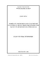 Luận văn thạc sĩ nghiên cứu thành phần loài và sự phân bố của lưỡng cư, bò sát trong một số sinh cảnh tại xã y tý, huyện bát xát, tỉnh lào cai​ 